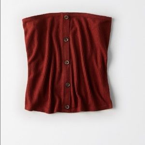 Maroon button tube top